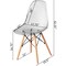 Mid-Century Modern Style Dining Chair with Wooden Dowel Eiffel Legs, DSW Transparent Plastic Shell Accent Chair